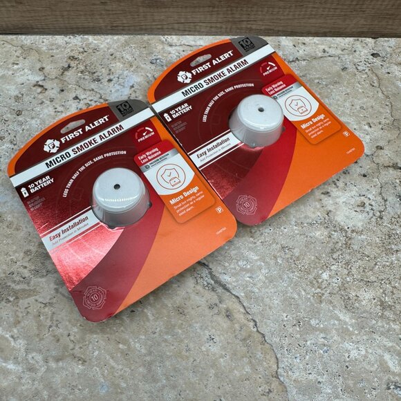 2X First Alert Micro Smoke Alarm Detector Premium Early Warning 10 Year Battery - Picture 3 of 12